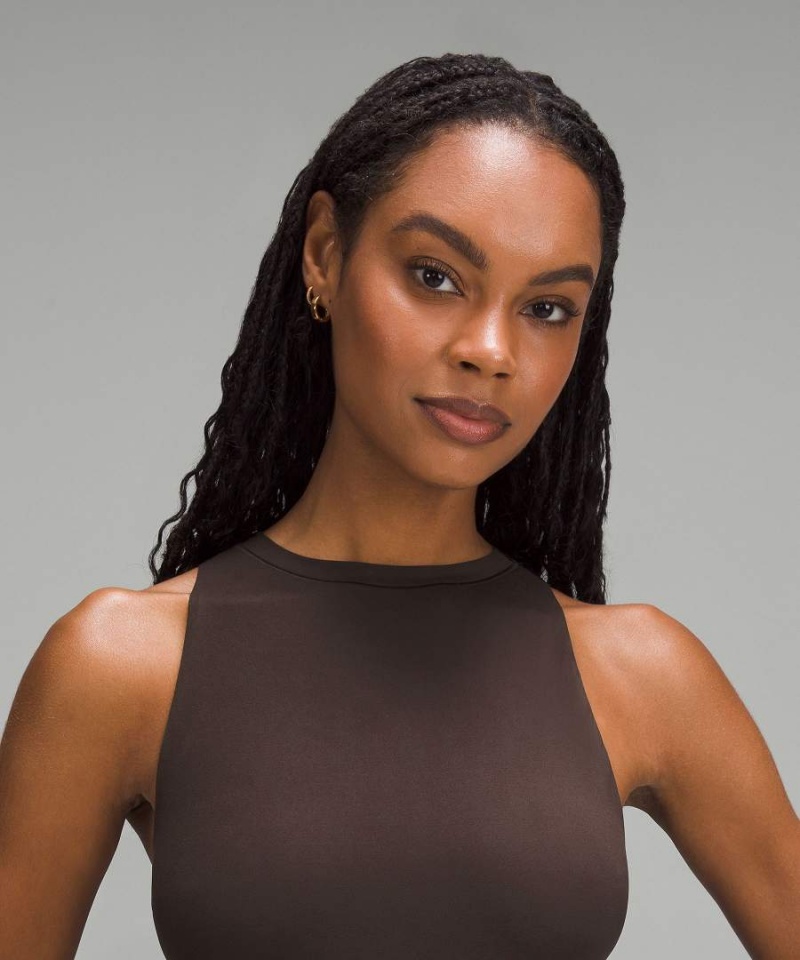 Lululemon Wundermost Ultra-Soft Nulu High-Neck Ärmlös Body Dam Choklad Sverige | YZQBUR398