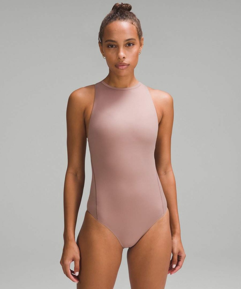 Lululemon Wundermost Ultra-Soft Nulu High-Neck Ärmlös Body Dam Rosa Sverige | DVQFBY153