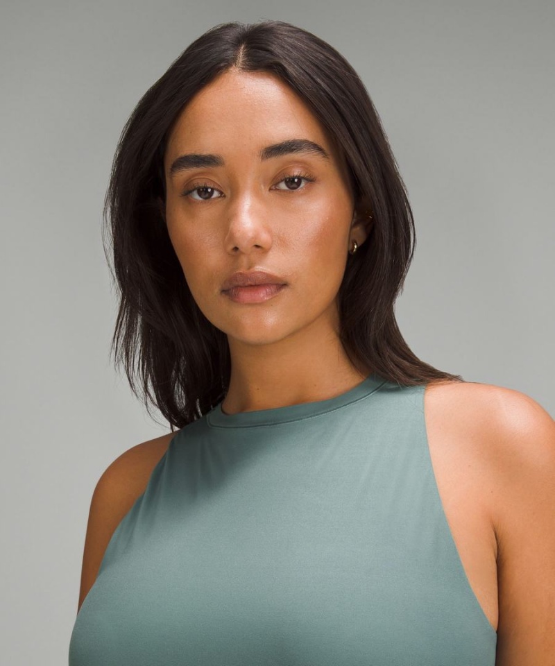 Lululemon Wundermost Ultra-Soft Nulu High-Neck Ärmlös Body Dam Mörkgröna Sverige | YKFSGH271