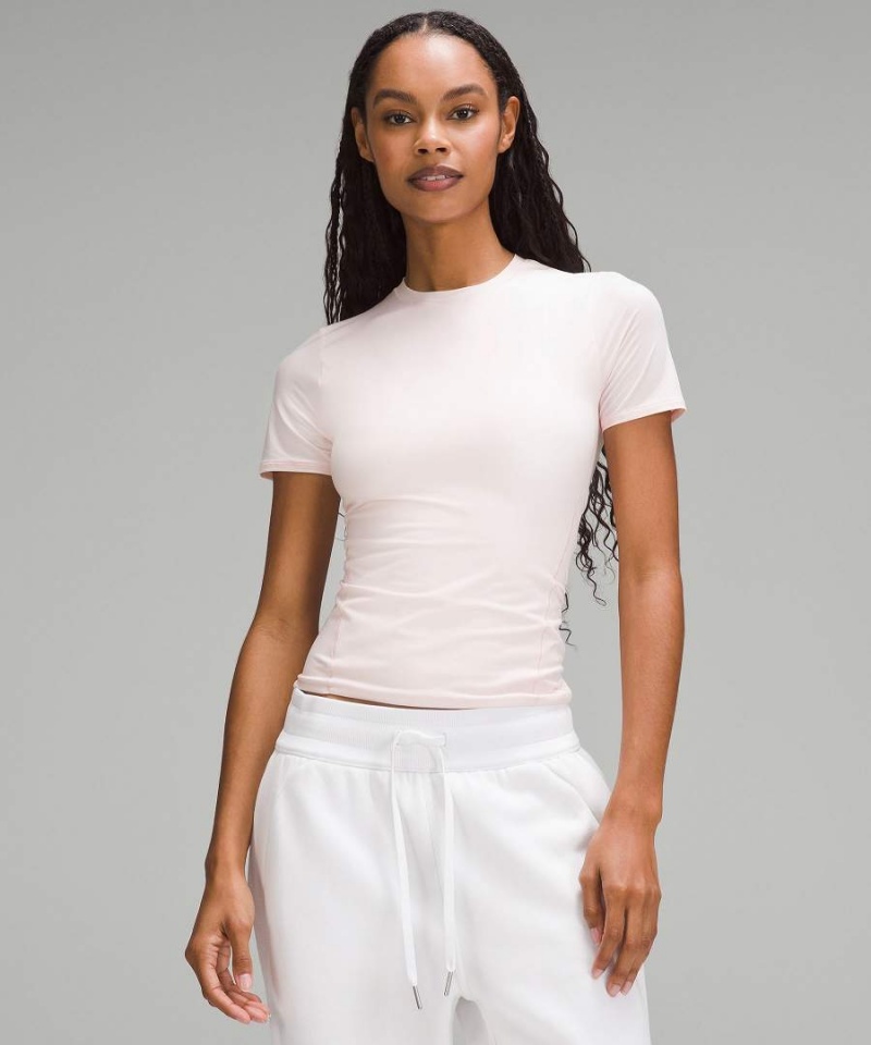 Lululemon Wundermost Ultra-Soft Nulu Hip-Length Crew Korta-Sleeve T-shirt Dam Ljusröda Sverige | BTSPHZ145