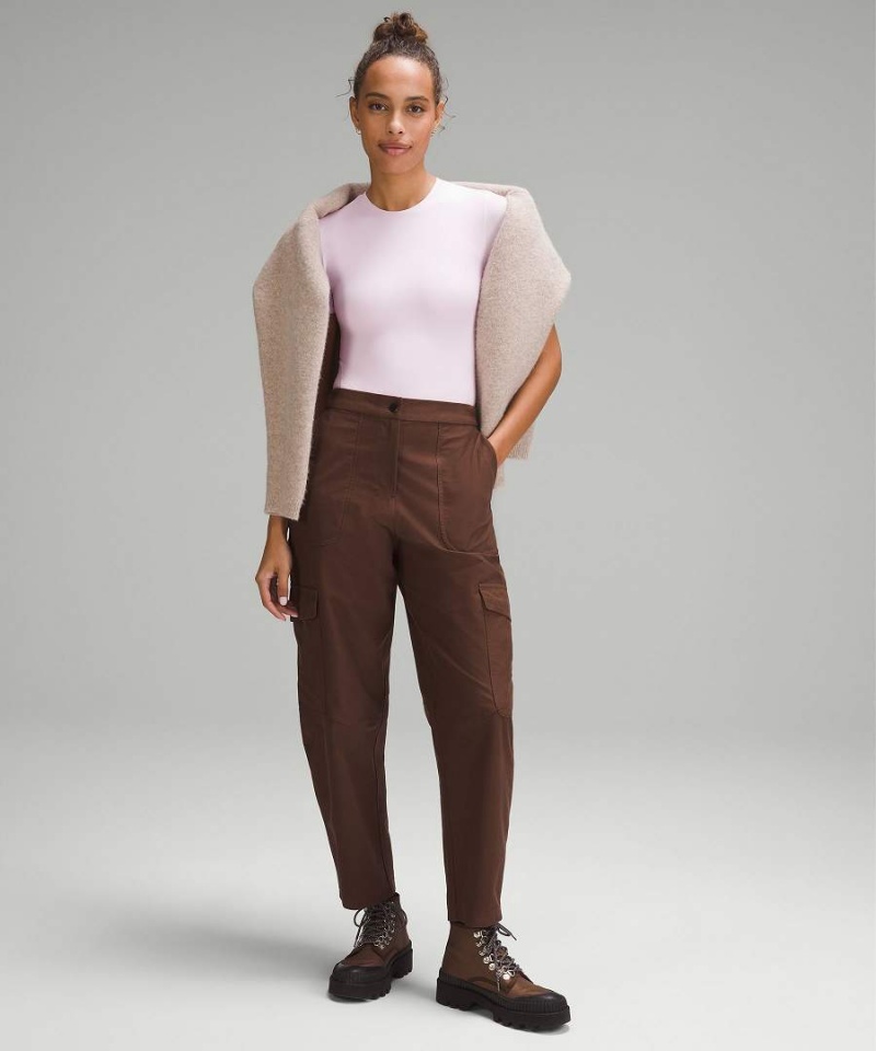 Lululemon Wundermost Ultra-Soft Nulu Korta-Sleeve Crew String Body Dam Rosa Sverige | VRXPNS263