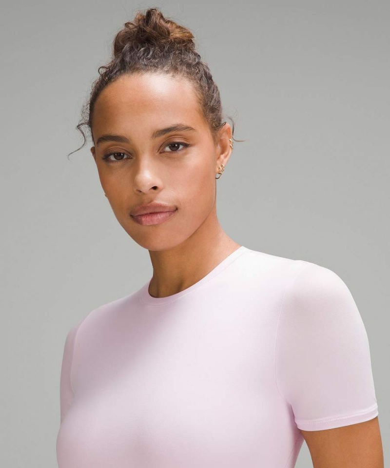 Lululemon Wundermost Ultra-Soft Nulu Korta-Sleeve Crew String Body Dam Rosa Sverige | VRXPNS263