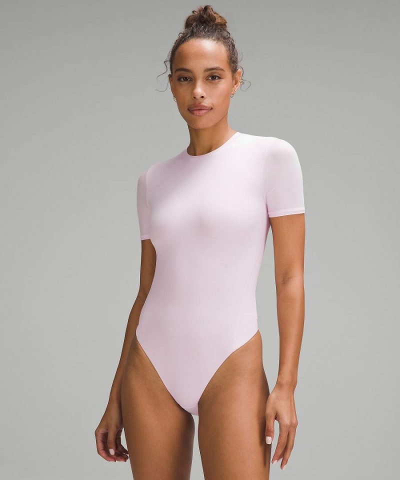 Lululemon Wundermost Ultra-Soft Nulu Korta-Sleeve Crew String Body Dam Rosa Sverige | VRXPNS263