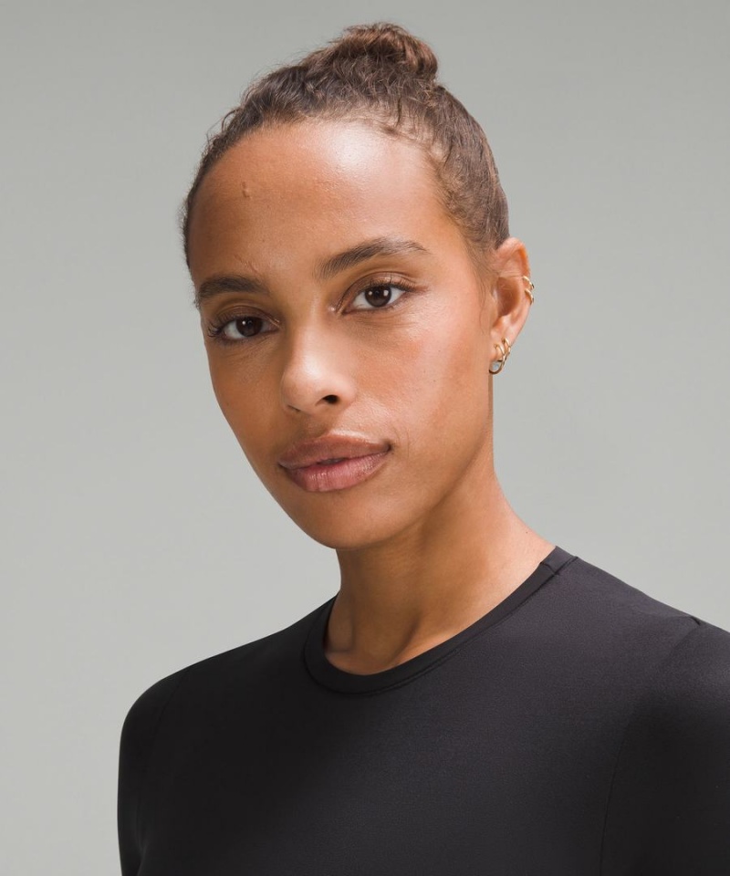 Lululemon Wundermost Ultra-Soft Nulu Korta-Sleeve Crew String Body Dam Svarta Sverige | VAXYFD851