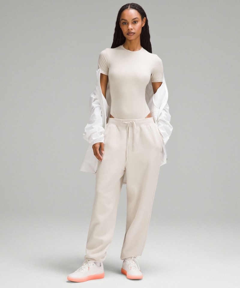 Lululemon Wundermost Ultra-Soft Nulu Korta-Sleeve Crew String Body Dam Bruna Sverige | IQVXSR692