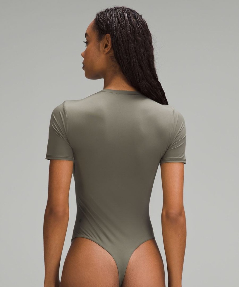 Lululemon Wundermost Ultra-Soft Nulu Korta-Sleeve Crew String Body Dam Gröna Sverige | UESILJ158