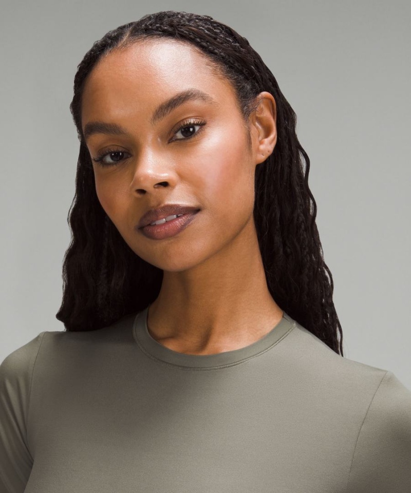 Lululemon Wundermost Ultra-Soft Nulu Korta-Sleeve Crew String Body Dam Gröna Sverige | UESILJ158