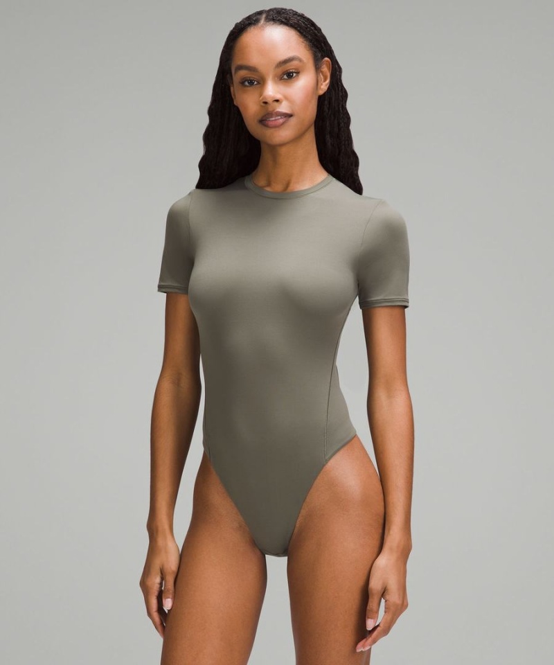 Lululemon Wundermost Ultra-Soft Nulu Korta-Sleeve Crew String Body Dam Gröna Sverige | UESILJ158