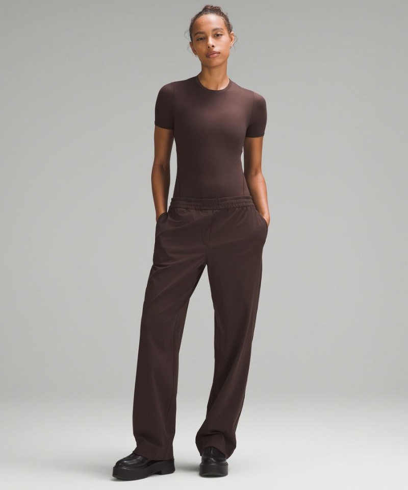 Lululemon Wundermost Ultra-Soft Nulu Korta-Sleeve Crew String Body Dam Choklad Sverige | VARLEI587