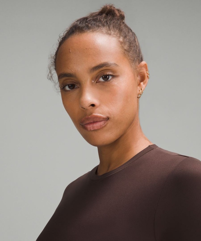 Lululemon Wundermost Ultra-Soft Nulu Korta-Sleeve Crew String Body Dam Choklad Sverige | VARLEI587