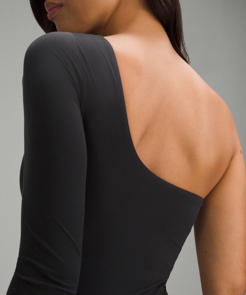 Lululemon Wundermost Ultra-Soft Nulu Long-Sleeve One-Shoulder Body Dam Svarta Sverige | MWECDL529