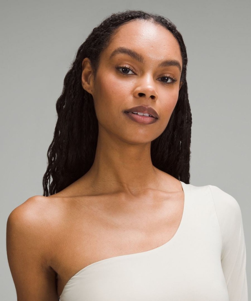 Lululemon Wundermost Ultra-Soft Nulu Long-Sleeve One-Shoulder Body Dam Bruna Sverige | BQWMOV931
