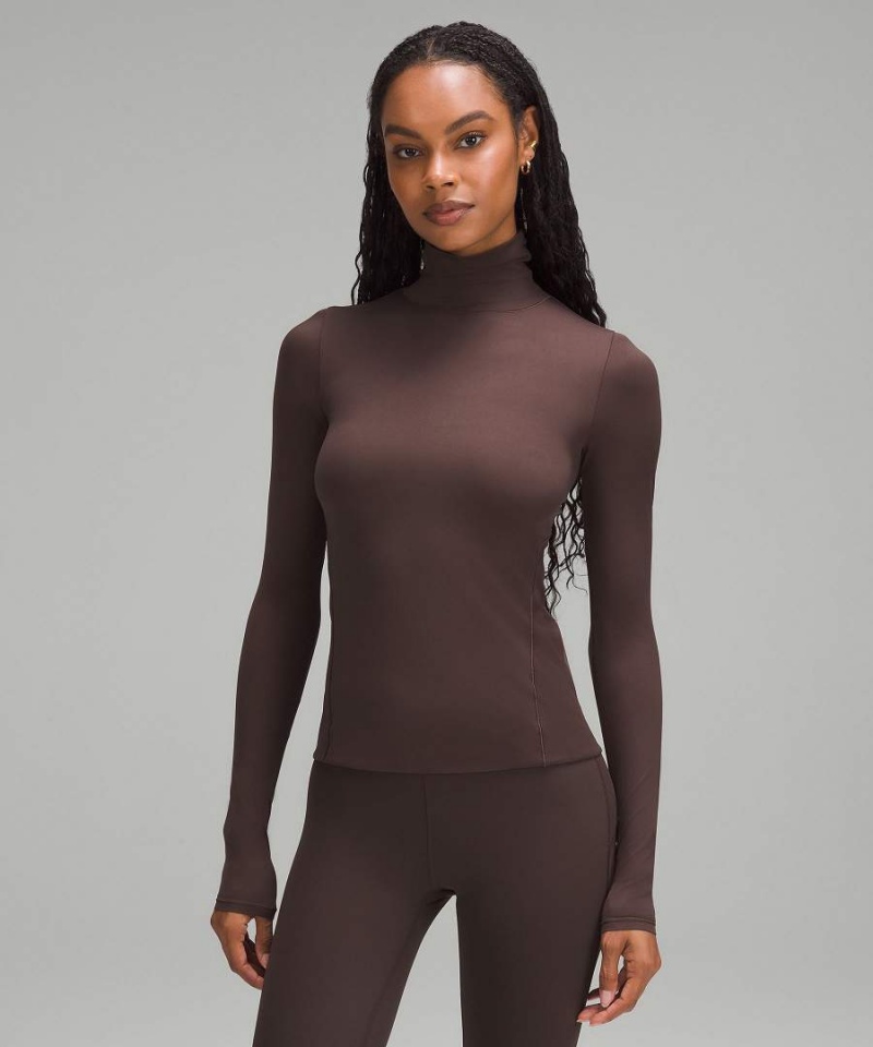 Lululemon Wundermost Ultra-Soft Nulu Long-Sleeve Turtleneck Långärmad Tröja Dam Marinblå Sverige | UMQRAX915