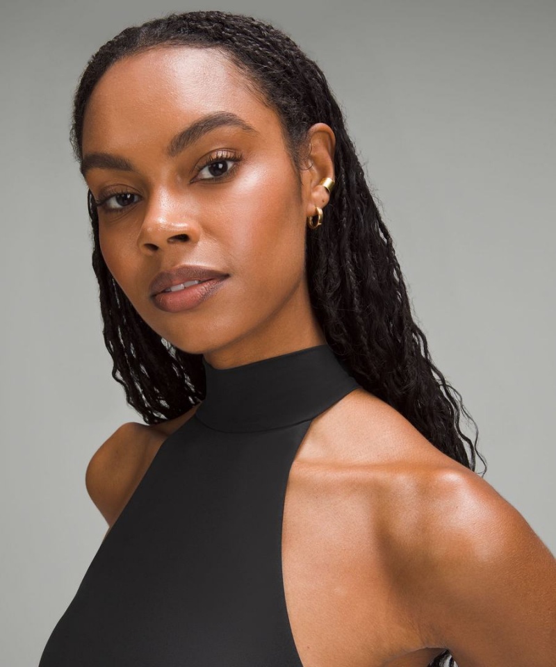 Lululemon Wundermost Ultra-Soft Nulu Mockneck Ärmlös Body Dam Svarta Sverige | DEKAFT965
