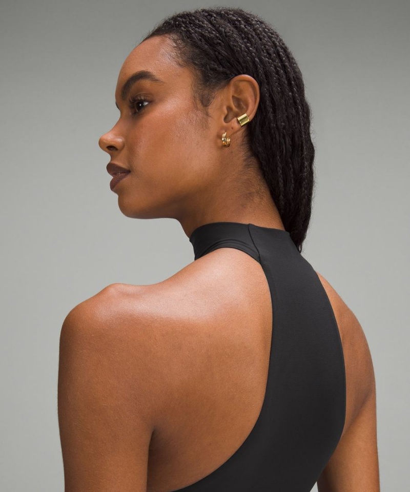 Lululemon Wundermost Ultra-Soft Nulu Mockneck Ärmlös Body Dam Svarta Sverige | DEKAFT965