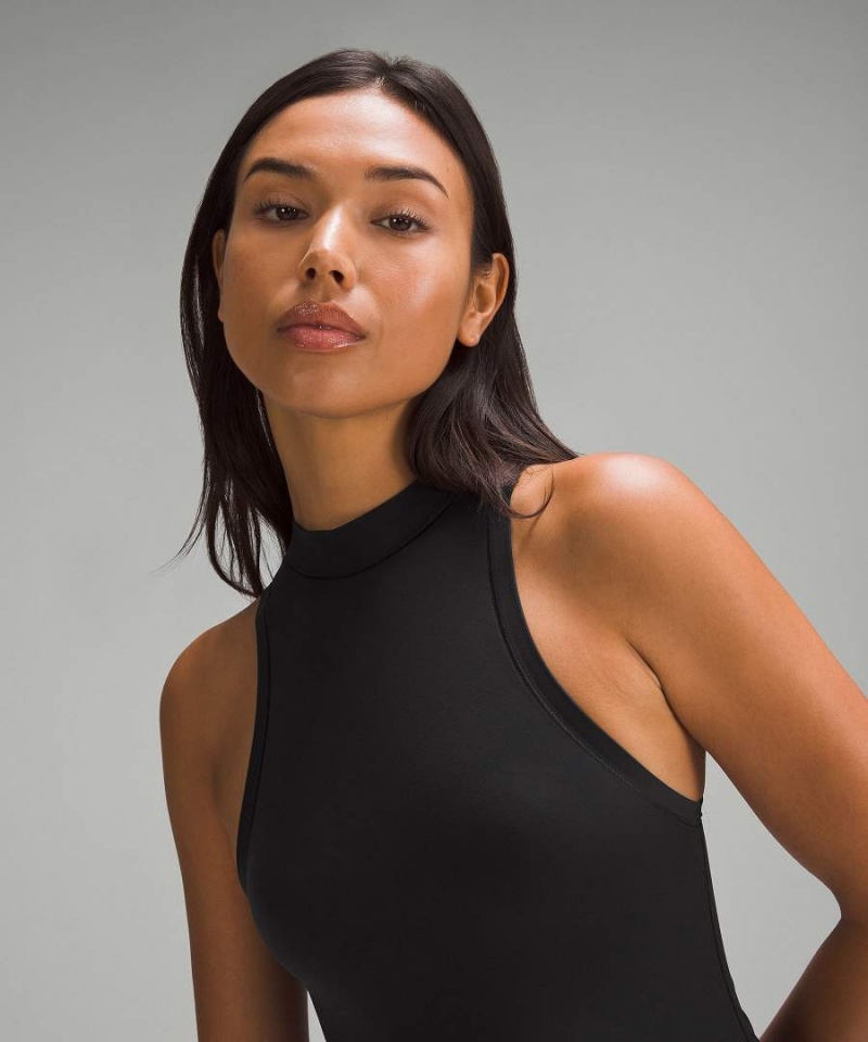 Lululemon Wundermost Ultra-Soft Nulu Mockneck Linne Dam Svarta Sverige | RBFJEN428