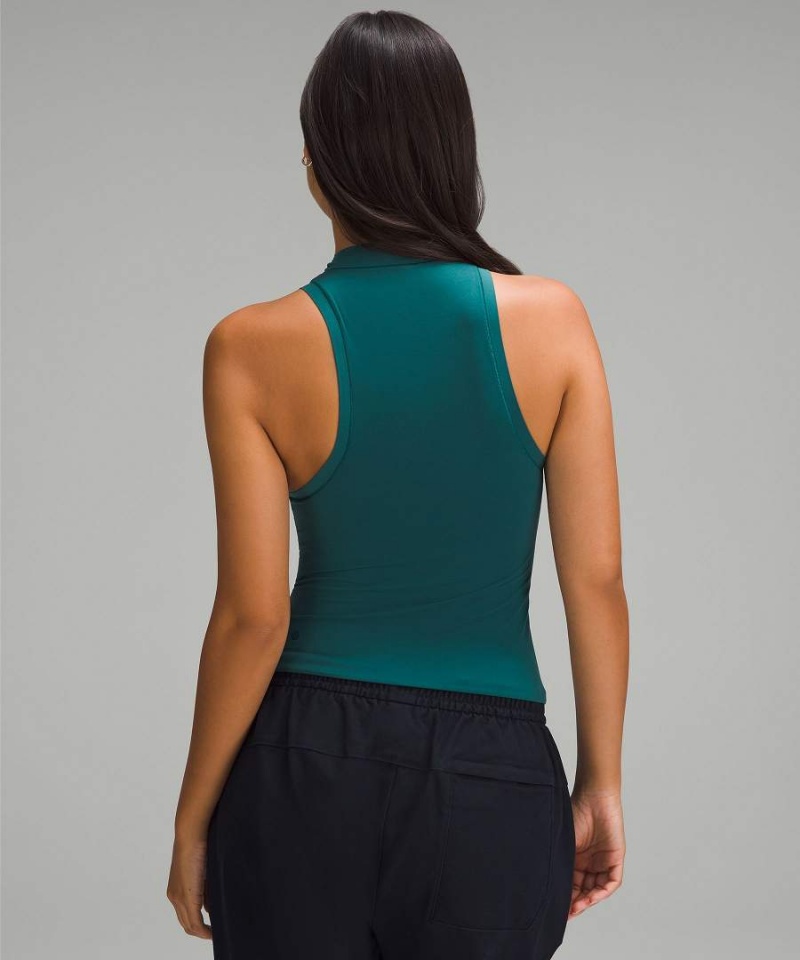 Lululemon Wundermost Ultra-Soft Nulu Mockneck Linne Dam Turkos Sverige | CKSFJM021