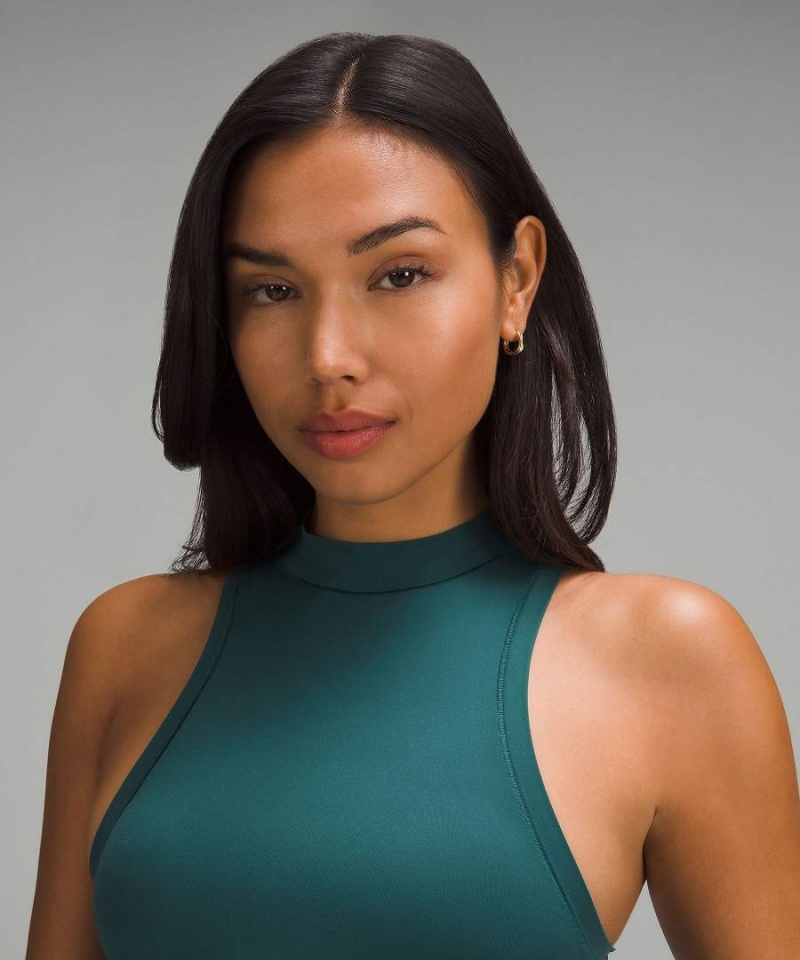 Lululemon Wundermost Ultra-Soft Nulu Mockneck Linne Dam Turkos Sverige | CKSFJM021