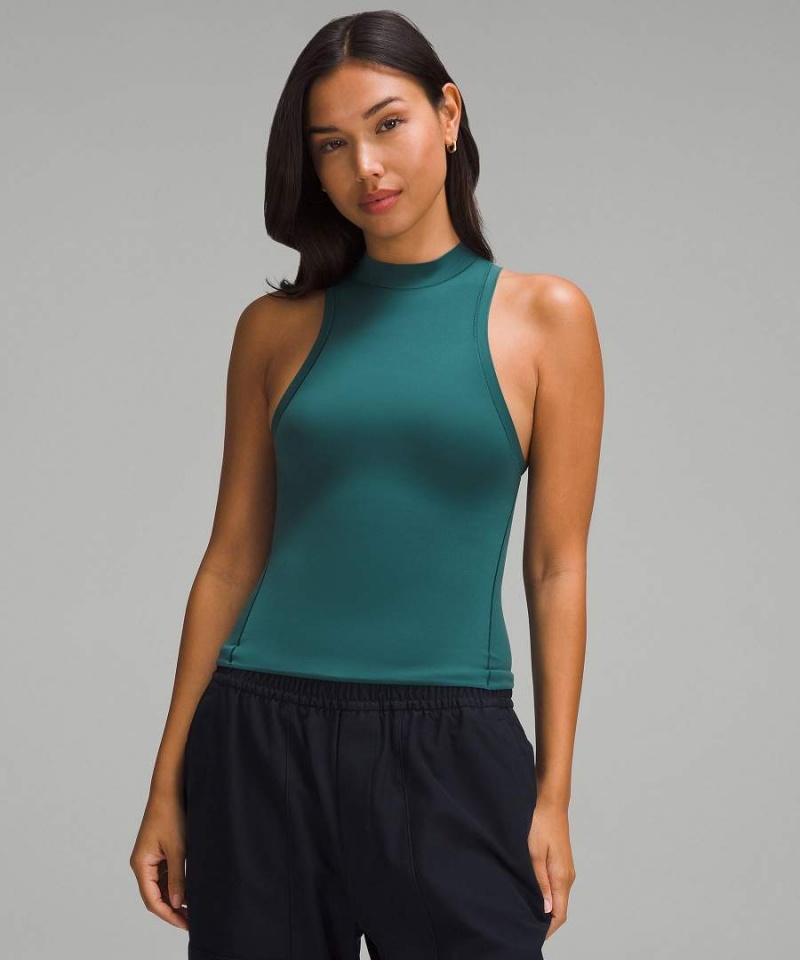 Lululemon Wundermost Ultra-Soft Nulu Mockneck Linne Dam Turkos Sverige | CKSFJM021