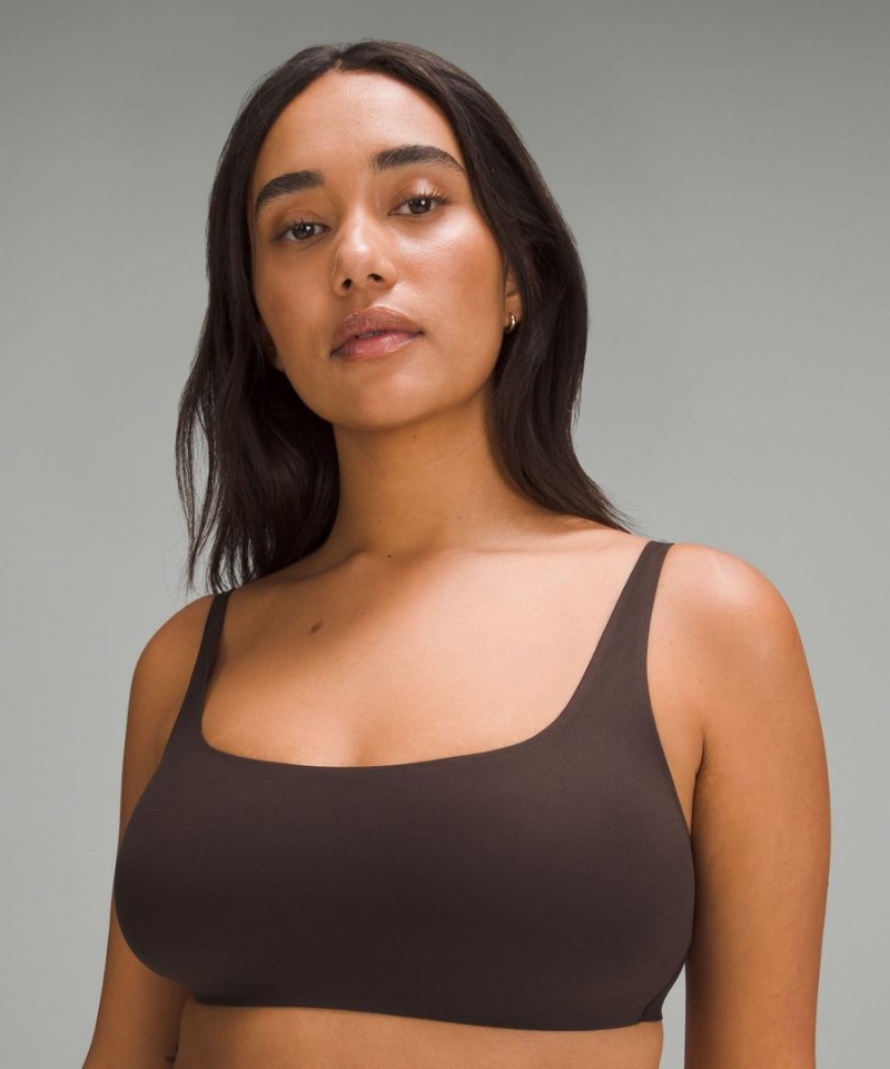 Lululemon Wundermost Ultra-Soft Nulu Scoop-Neck Bralette A–D Cups Sport BH Dam Choklad Sverige | ZMIUGV256