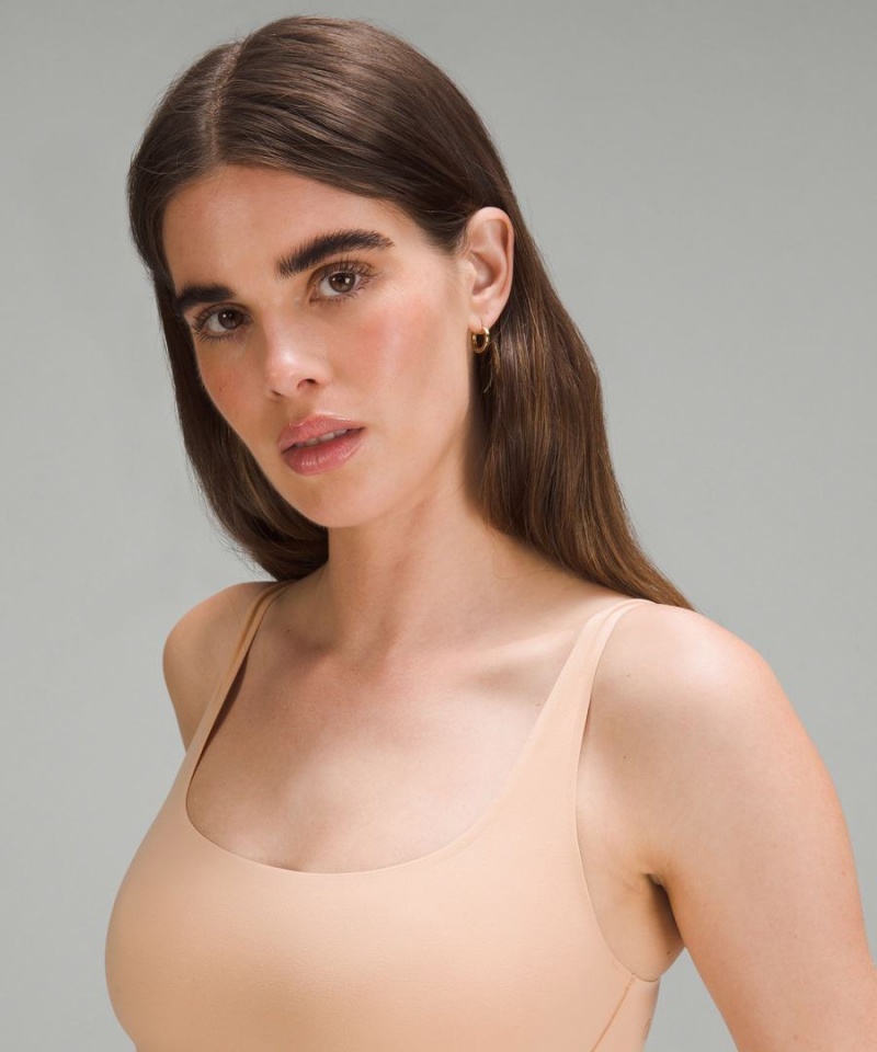 Lululemon Wundermost Ultra-Soft Nulu Scoop-Neck Bralette A–D Cups Sport BH Dam Beige Sverige | YTFHJK208