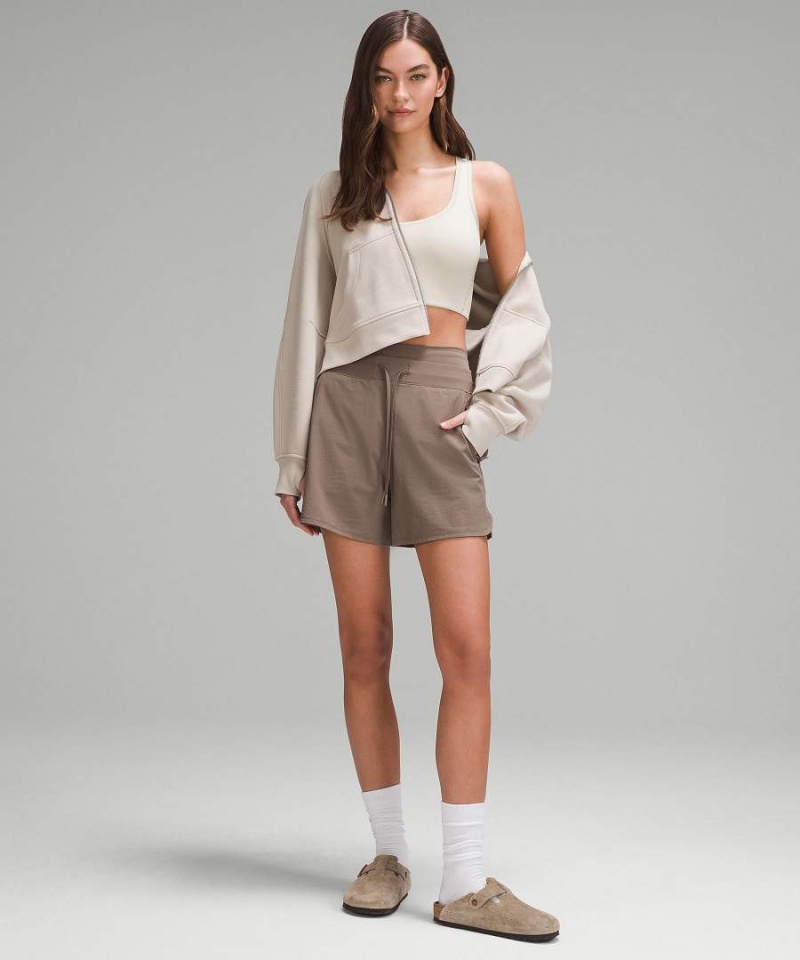 Lululemon Wundermost Ultra-Soft Nulu Scoop-Neck Cropped Linne Dam Beige Sverige | YUTMKH478