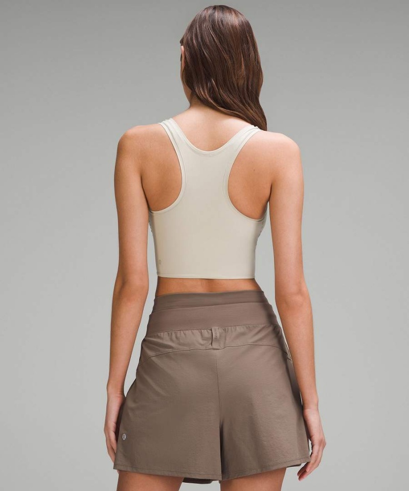 Lululemon Wundermost Ultra-Soft Nulu Scoop-Neck Cropped Linne Dam Beige Sverige | YUTMKH478