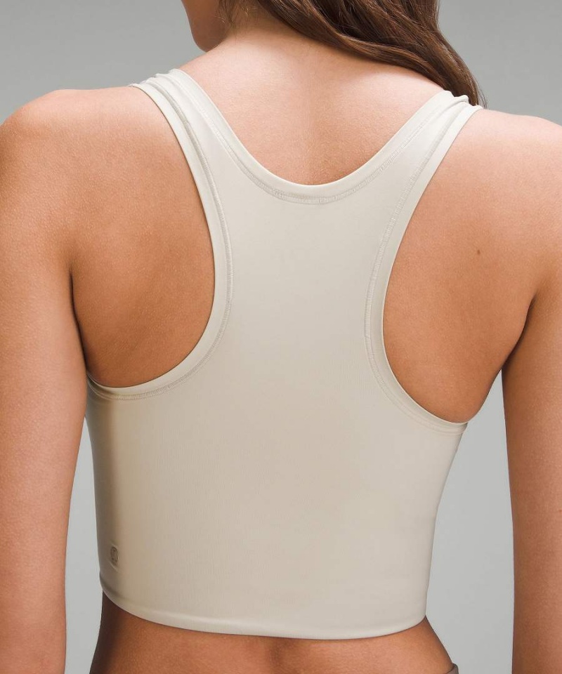 Lululemon Wundermost Ultra-Soft Nulu Scoop-Neck Cropped Linne Dam Beige Sverige | YUTMKH478
