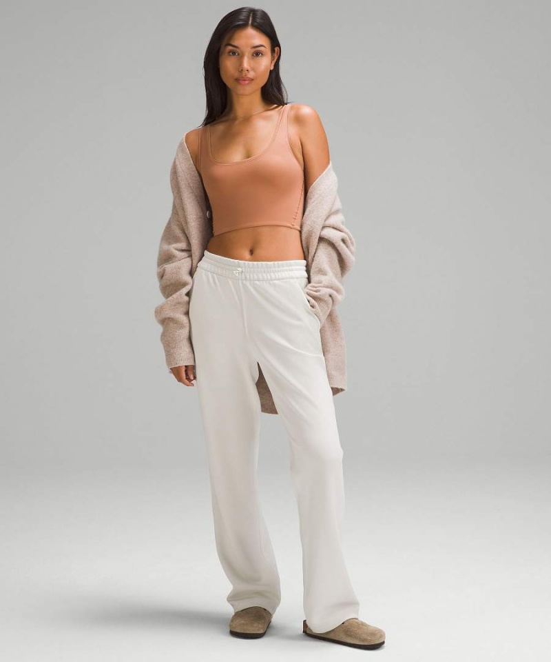 Lululemon Wundermost Ultra-Soft Nulu Scoop-Neck Cropped Linne Dam Bruna Sverige | BDUFHY874