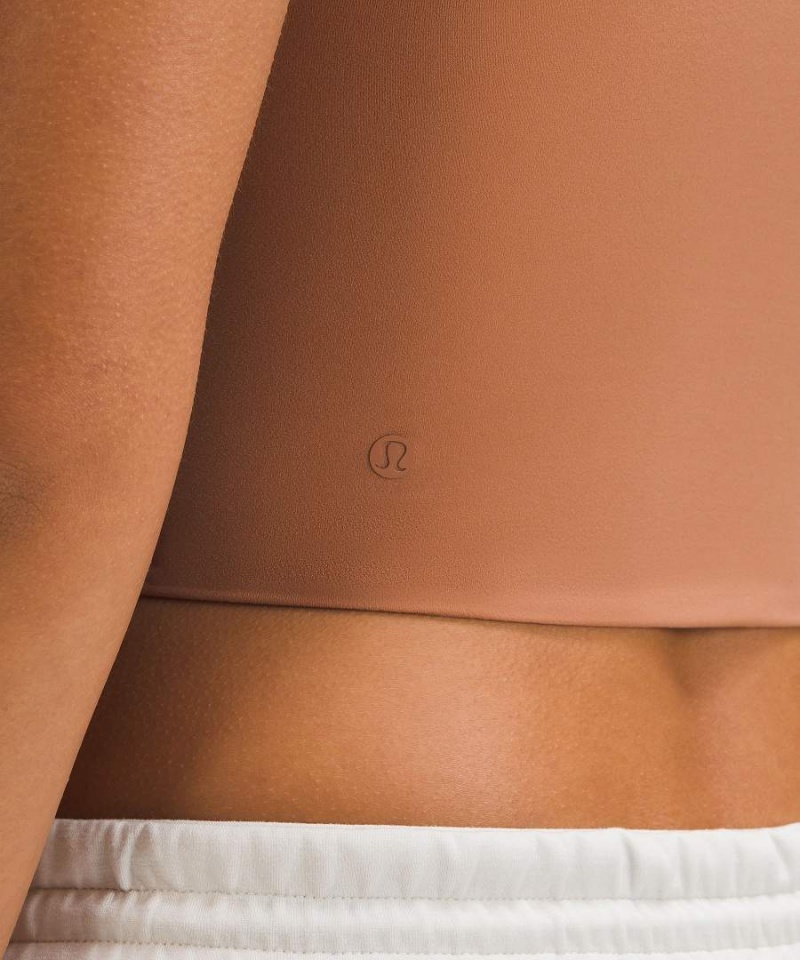 Lululemon Wundermost Ultra-Soft Nulu Scoop-Neck Cropped Linne Dam Bruna Sverige | BDUFHY874