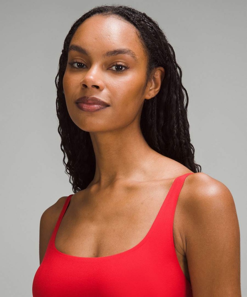 Lululemon Wundermost Ultra-Soft Nulu Scoop-Neck Bralette A–D Cups Sport BH Dam Röda Sverige | ZQWJGX961
