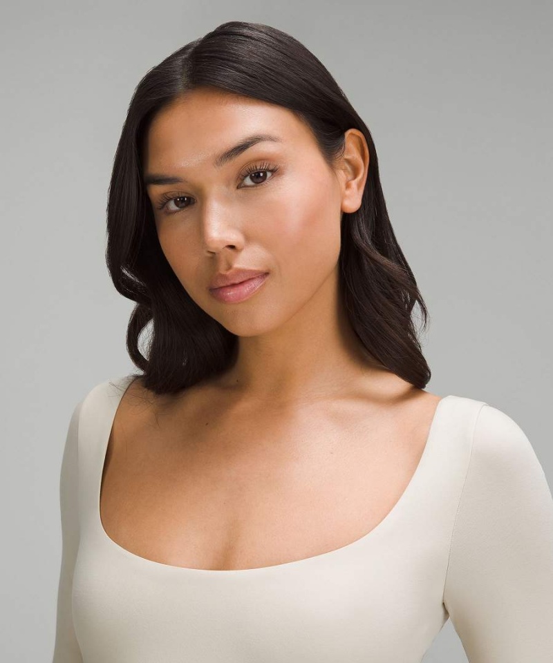 Lululemon Wundermost Ultra-Soft Nulu Square-Neck Long-Sleeve Body Dam Beige Sverige | FKQTDI317