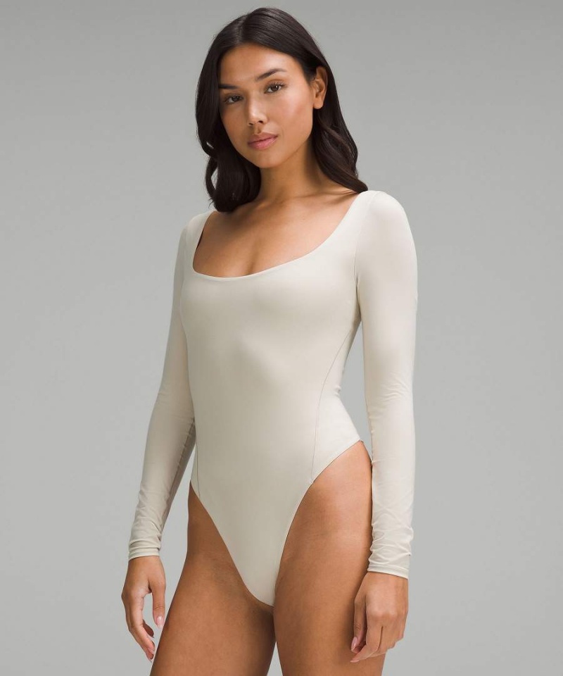 Lululemon Wundermost Ultra-Soft Nulu Square-Neck Long-Sleeve Body Dam Beige Sverige | FKQTDI317