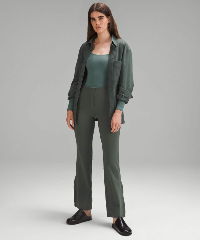 Lululemon Wundermost Ultra-Soft Nulu Square-Neck Long-Sleeve Body Dam Mörkgröna Sverige | BAILCD392