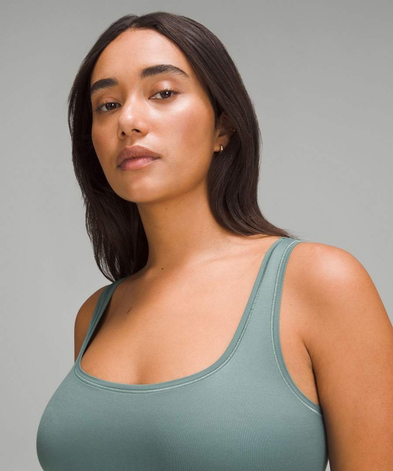 Lululemon Wundermost Ultra-Soft Nulu Square-Neck Ärmlös Body Dam Mörkgröna Sverige | UJAIVQ984