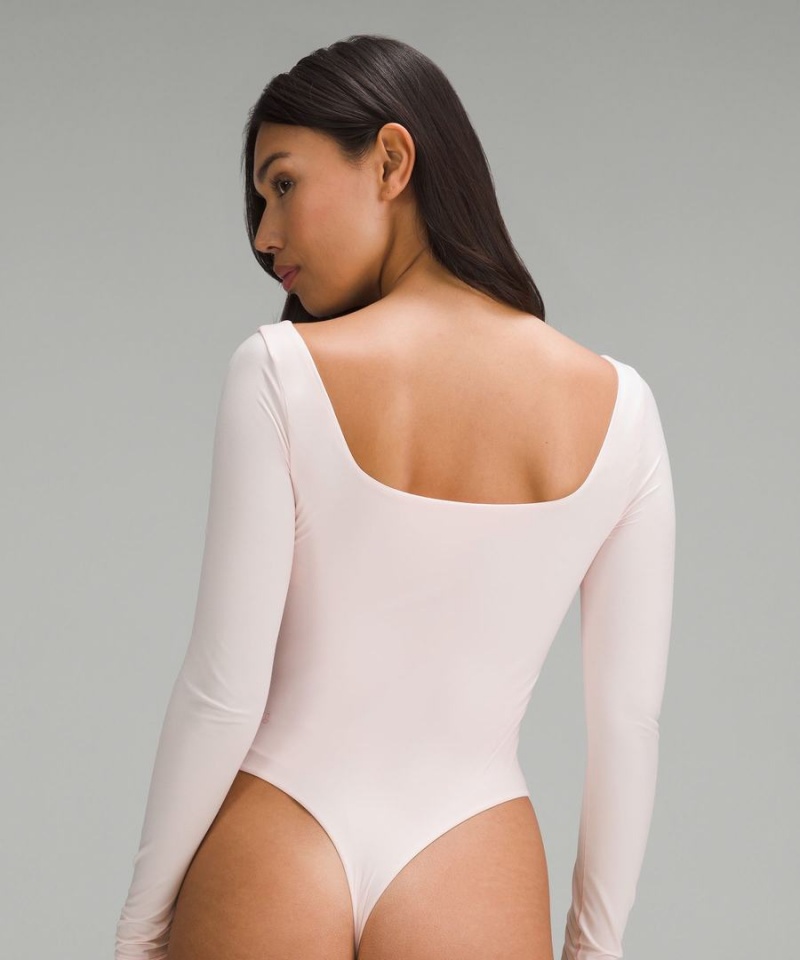 Lululemon Wundermost Ultra-Soft Nulu Square-Neck Long-Sleeve Body Dam Ljusröda Sverige | KQRDFG613