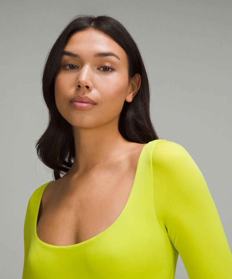 Lululemon Wundermost Ultra-Soft Nulu Square-Neck Long-Sleeve Body Dam Ljusgröna Sverige | XKBHUE694