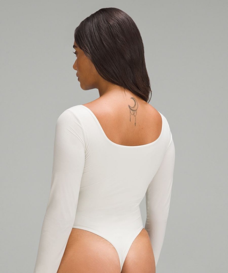 Lululemon Wundermost Ultra-Soft Nulu Square-Neck Long-Sleeve Body Dam Beige Sverige | QRZBTM371