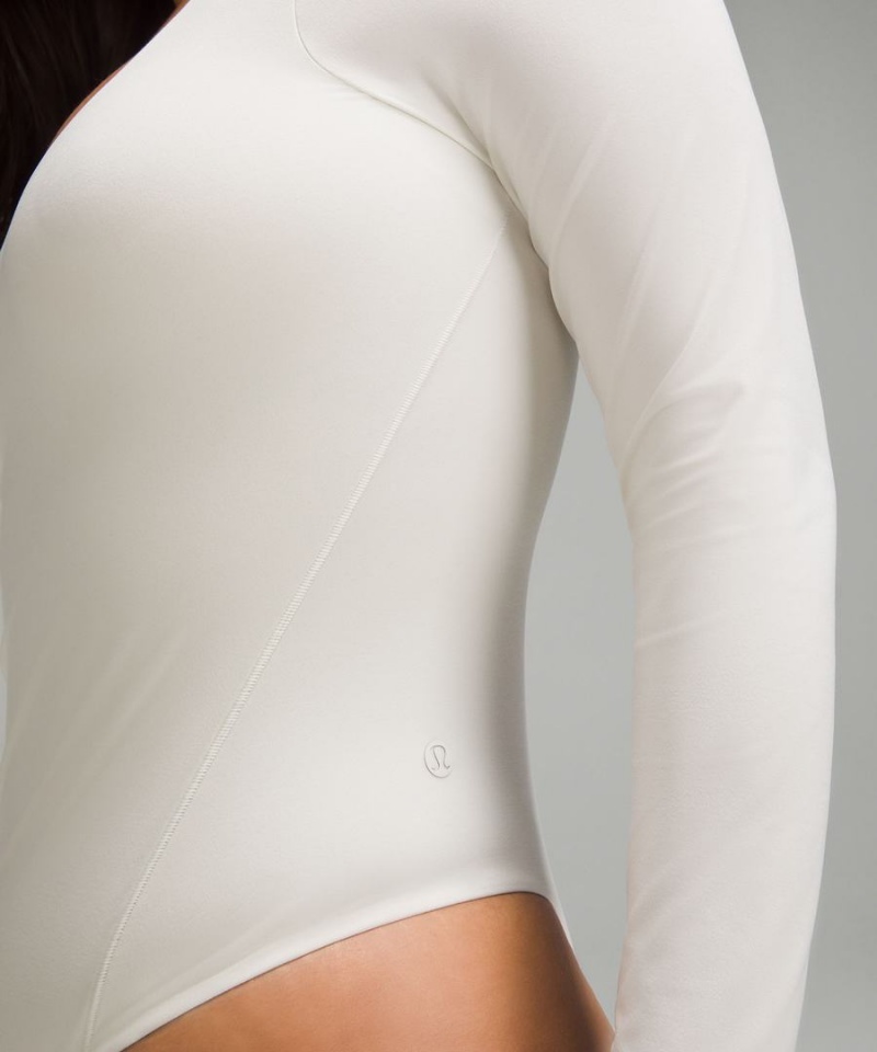 Lululemon Wundermost Ultra-Soft Nulu Square-Neck Long-Sleeve Body Dam Beige Sverige | QRZBTM371