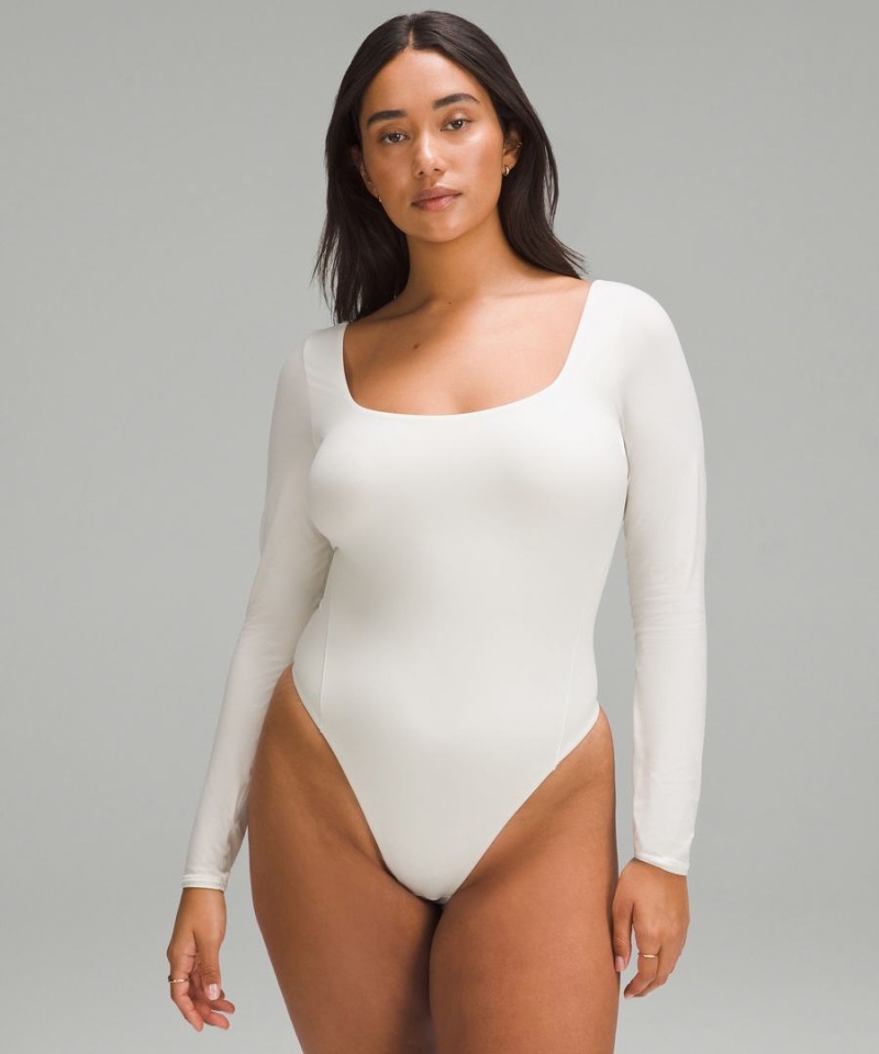Lululemon Wundermost Ultra-Soft Nulu Square-Neck Long-Sleeve Body Dam Beige Sverige | QRZBTM371