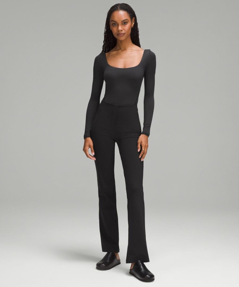 Lululemon Wundermost Ultra-Soft Nulu Square-Neck Long-Sleeve Body Dam Svarta Sverige | SBMVNA528