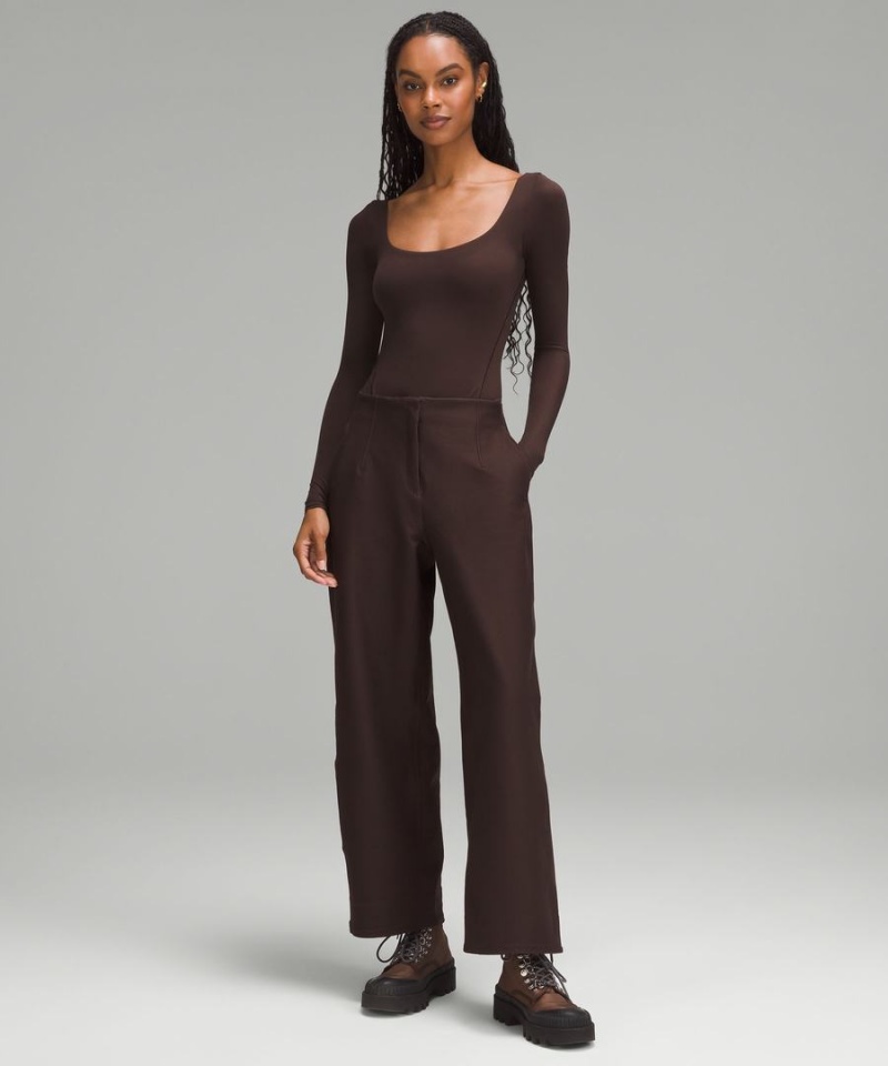 Lululemon Wundermost Ultra-Soft Nulu Square-Neck Long-Sleeve Body Dam Choklad Sverige | IDTGWB819