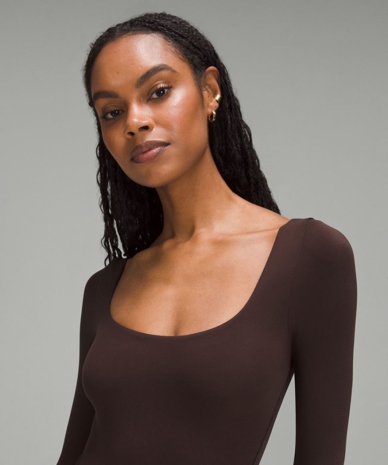 Lululemon Wundermost Ultra-Soft Nulu Square-Neck Long-Sleeve Body Dam Choklad Sverige | IDTGWB819