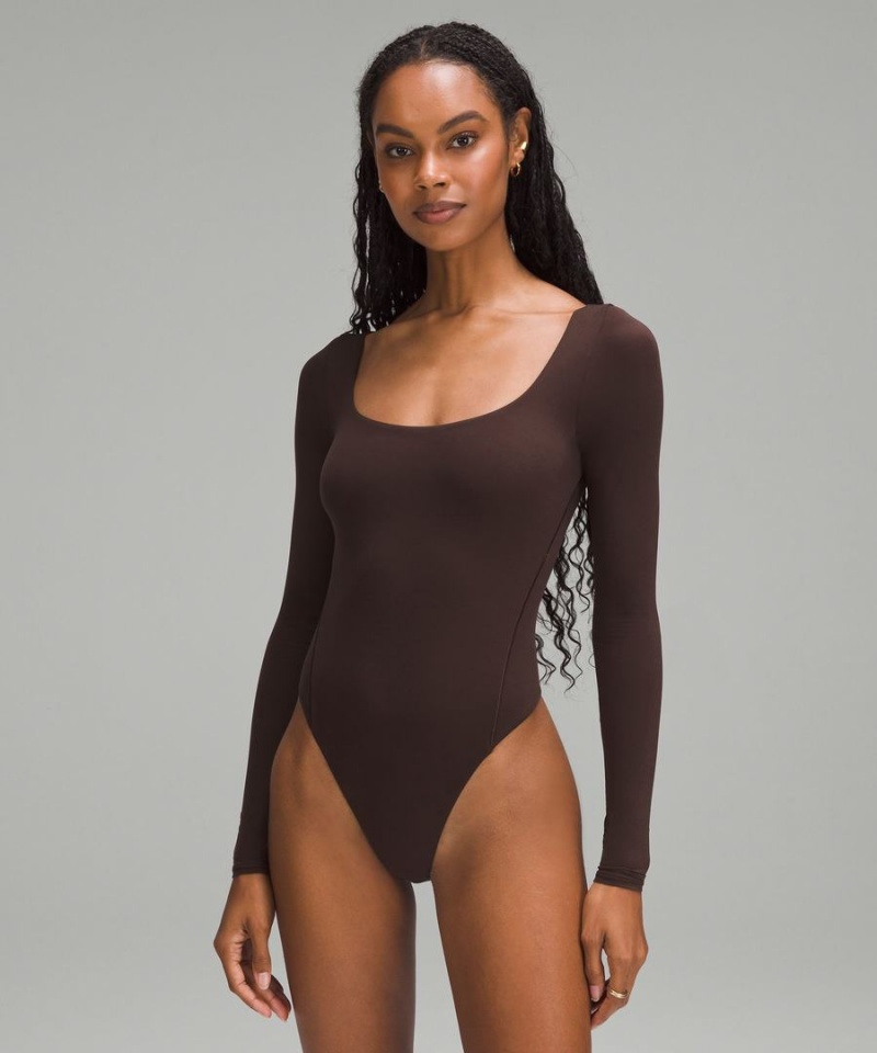 Lululemon Wundermost Ultra-Soft Nulu Square-Neck Long-Sleeve Body Dam Choklad Sverige | IDTGWB819
