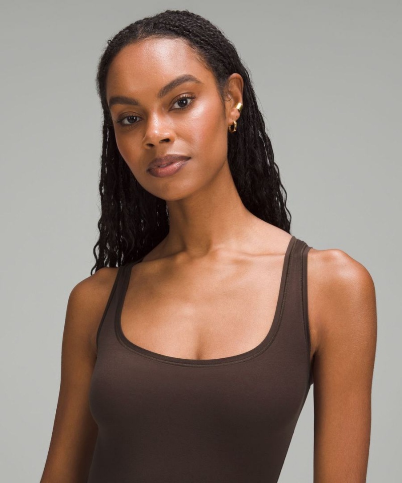 Lululemon Wundermost Ultra-Soft Nulu Square-Neck Ärmlös Body Dam Choklad Sverige | BCLXTA631