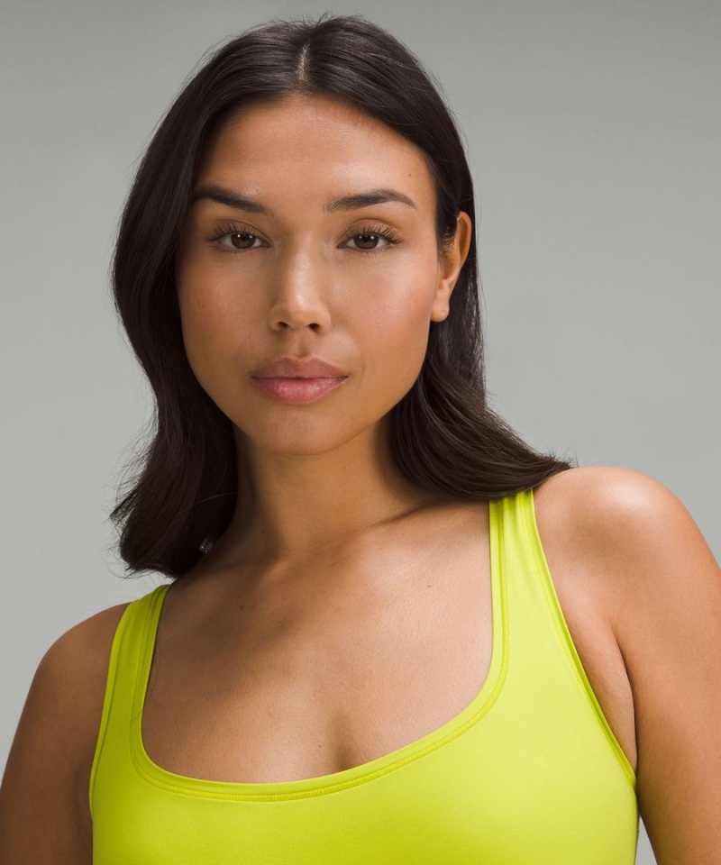 Lululemon Wundermost Ultra-Soft Nulu Square-Neck Ärmlös Body Dam Ljusgröna Sverige | QOGENS851