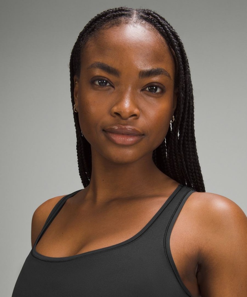 Lululemon Wundermost Ultra-Soft Nulu Square-Neck Ärmlös Body Dam Svarta Sverige | RQEAVL928