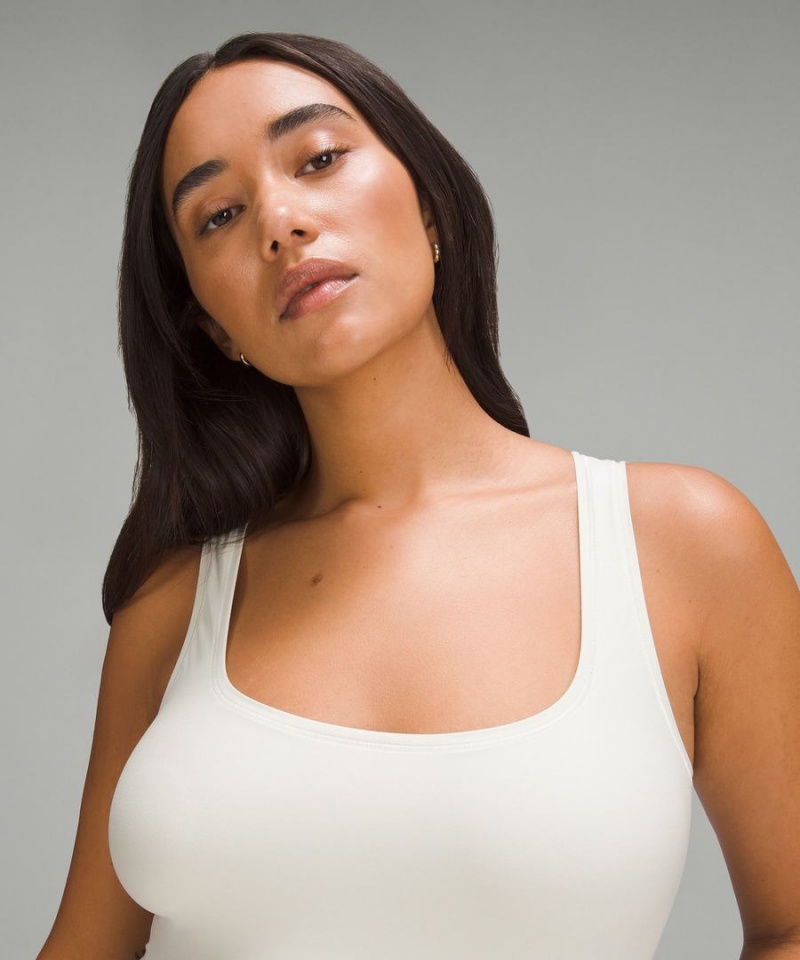Lululemon Wundermost Ultra-Soft Nulu Square-Neck Ärmlös Body Dam Beige Sverige | UHINGT698