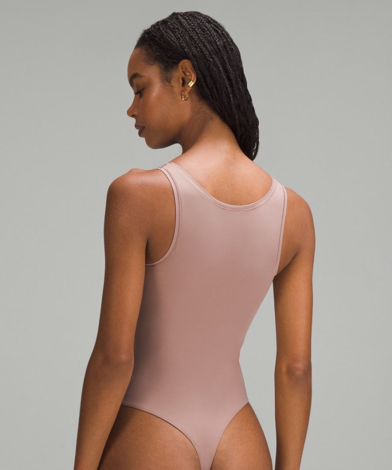 Lululemon Wundermost Ultra-Soft Nulu Square-Neck Ärmlös Body Dam Rosa Sverige | SATZDV293