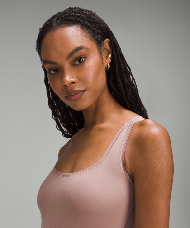 Lululemon Wundermost Ultra-Soft Nulu Square-Neck Ärmlös Body Dam Rosa Sverige | SATZDV293